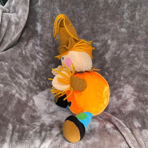 Vintage Scarecrow Doll Plush 15" Pumpkin Body Stuffed Toy Y2K READ - Picture 14 of 16